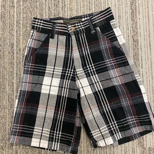 Joseph Abboud Black and White Plaid Shorts